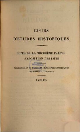 Cours d'études historiques, 20