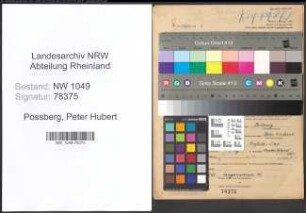 Entnazifizierung Peter Hubert Possberg , geb. 16.06.1902 (Betriebsingenieur)
