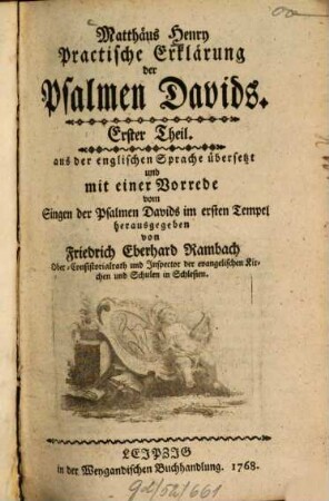 Matthäus Henry Practische Erklärung der Psalmen Davids, 1