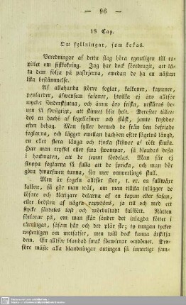 18. Cap. Om fyllningar, som kokas