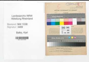 Entnazifizierung Karl Balks , geb. 17.06.1886 (Zollbeamter)