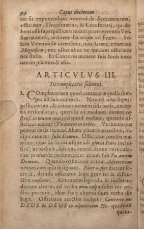 Articvlvs III. De completorio solemni.
