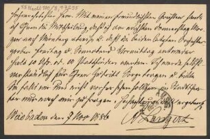 Brief an B. Schott's Söhne : 07.11.1886