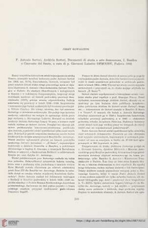 49: [Rezension von: P. Antonio Sartori, Archivio Sartori, Documenti di storia e arte francescana, I, Basilica e Convento del Santo]