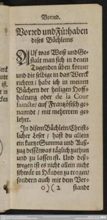 Vorred und Fürhaben dises Büchleins