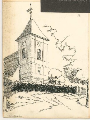 Dorfkirche, Neindorf Monatskonkurrenz Oktober 1909: Perspektivische Ansicht