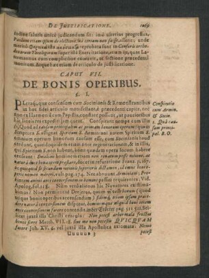 Caput VII. De Bonis Operibus.