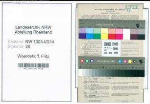 Entnazifizierung Fritz Woerdehoff , geb. 19.07.1895 (Postbeamter)