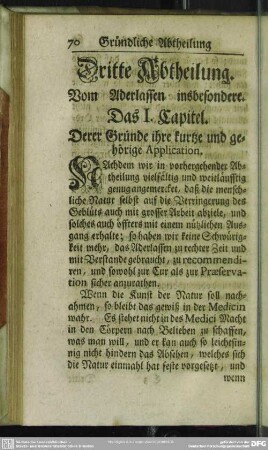 Dritte Abtheilung. Vom Aderlassen insbesondere
