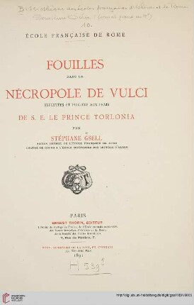 Fouilles dans la nécropole de Vulci