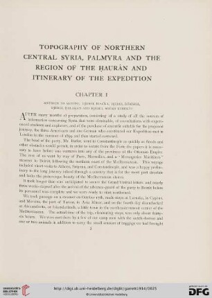Chapter I: Antioch to Aleppo; Djebel Il-AʿLa, Djebel Bārîshā, Djebel Ḥalakah and Djebel Shêkh Berekât