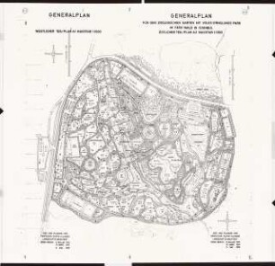 Zoologischer Garten mit Volkserholungspark am Fatihwald, Istanbul: Generalplan westlicher Teil 1:1000