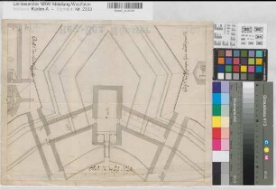 Vechta (Vechta) Zitadelle Gewölbe unter der Bastion Grundriß, Schnitt um 1696 70 münst. Fuß = 13,25 30,5 x 39 Zeichnung KSM Nr. 1000