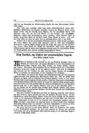 Max Barthel, ein Dichter der proletarischen Jugend