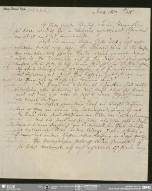 Eigenh. Brief von Carl Friedrich Ernst Frommann an August Wilhelm von Schlegel, Jena, 13.09.1809