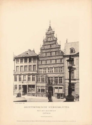Haus am Markt, Bremen: Ansicht (aus: Architektonische Studienblätter, Serie III, No. 54)