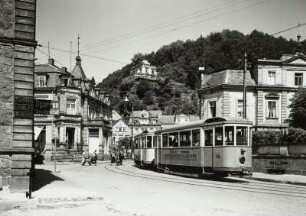 Bad Schandau, Endhaltstelle Kirnitzschtalbahn, Karl-Marx-Platz, Beiwagen Nr. 16