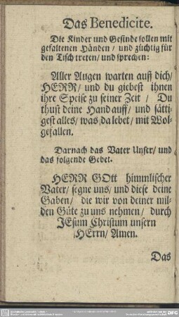 Das Benedicite
