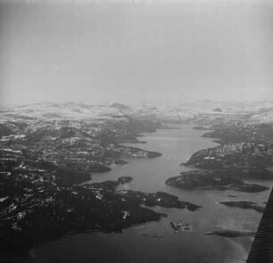 Luftbildaufnahme eines Fjords : Luftbildaufnahme eines Fjords