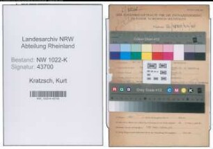 Entnazifizierung Kurt Kratzsch , geb. 14.10.1915 (Polizist)