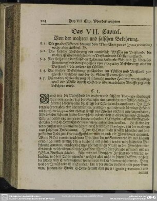 Das VII. Capitel. Von der wahren und falschen Bekehrung