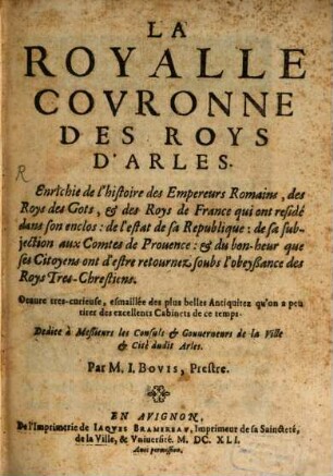 La royale couronne des Roys d'Arles