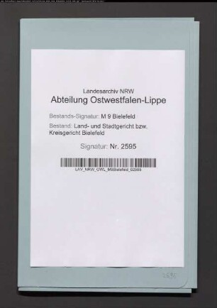 Erblasser: Kleine, Johann Heinrich Christoph: Testament