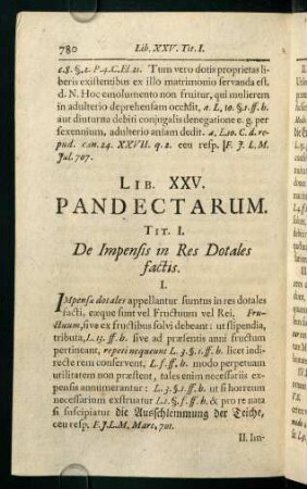 780-792, Tit. I. De Impensis in Res Dotales factis - Tit. VII. De Concubinis