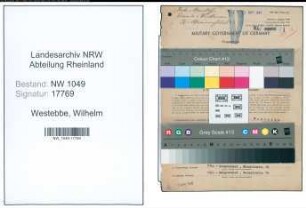Entnazifizierung Wilhelm Westebbe , geb. 20.01.1900 (Schlosser)