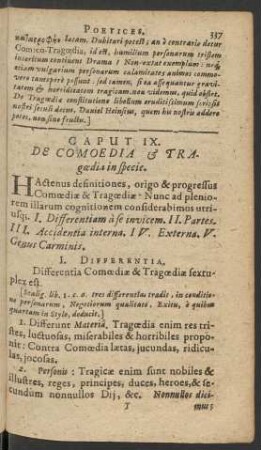 Caput IX. De Comoedia Et Tragoedia in specie