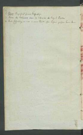Handschriftliches Inhaltsverzeichnis des Sammelbandes.