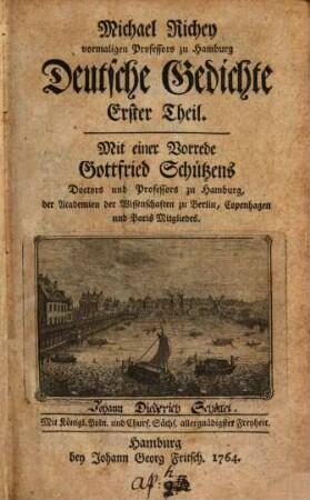 Michael Richey vormaligen Professors zu Hamburg Deutsche Gedichte, 1
