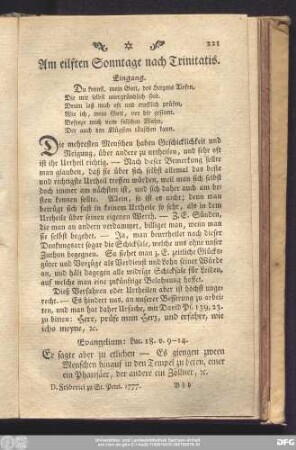 Am eilften Sonntage nach Trinitatis.