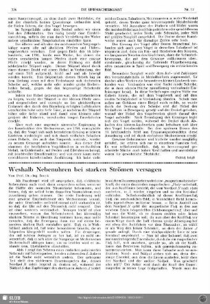 Weshalb Nebenuhren bei starken Strömen versagen