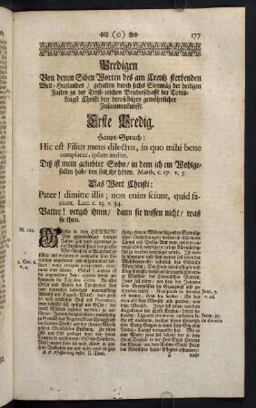 177-187, Erste Predig. Anderte Predig.