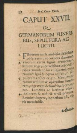Caput XXVII. De Germanorum Funeribus, sepultura Ac Luctu.