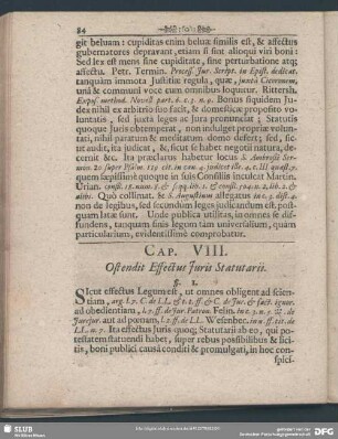 Cap. VIII. Ostendit Effectus Iuris Statutarii