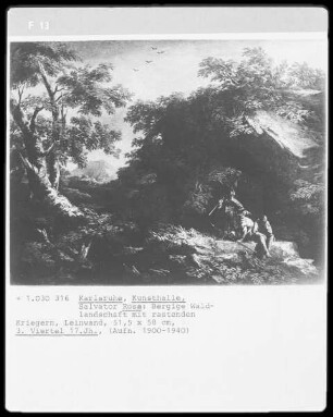 Bergige Waldlandschaft mit rastenden Kriegern