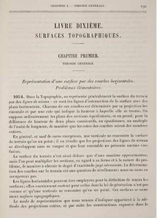Livre Dixième. Surfaces Topographiques.