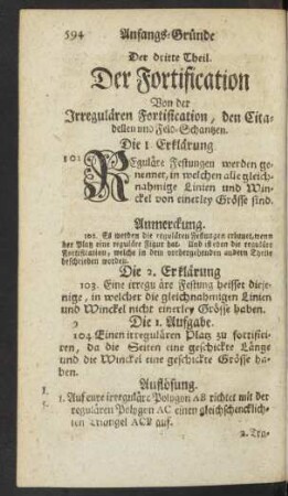 Der dritte Theil. Der Fortification