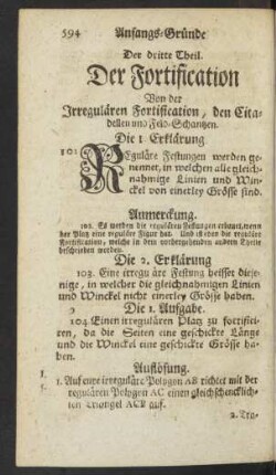 Der dritte Theil. Der Fortification