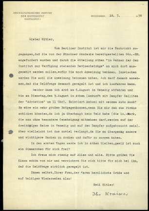 W. Kraiker an K. Kübler