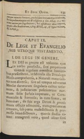 Caput IX. De Lege et Evangelio Sub Utroque Testamento