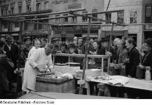 Marktstand mit Fleisch