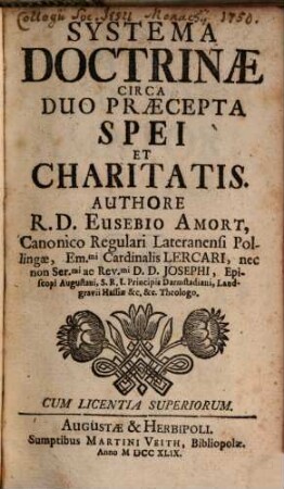 Systema doctrinae circa duo praecepta spei et charitatis