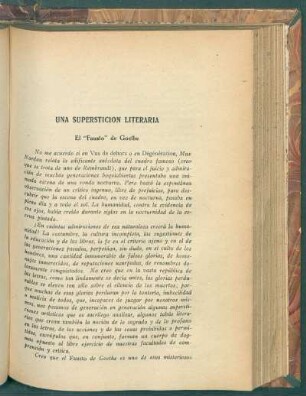 Una superstición literaria : El "Fausto" de Goethe