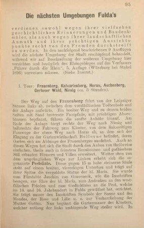 Die nächsten Umgebungen Fulda's