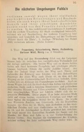 Die nächsten Umgebungen Fulda's