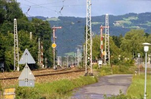Lindau: Bahnstrecke in Aeschach, Richtung Pfänder