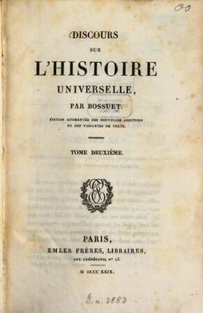 Discours sur l'histoire universelle, 2